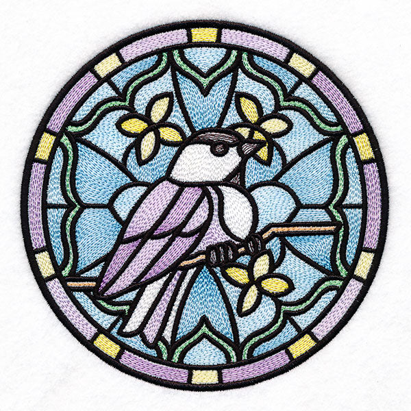 Stained Glass Birds - Chickadee