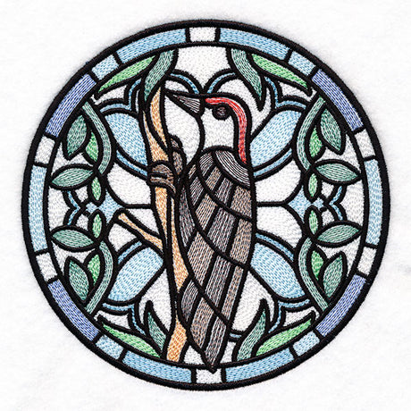 Stained Glass Birds - Red Bellied Woodpecker