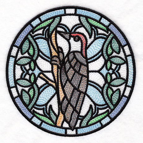 Stained Glass Birds - Red Bellied Woodpecker