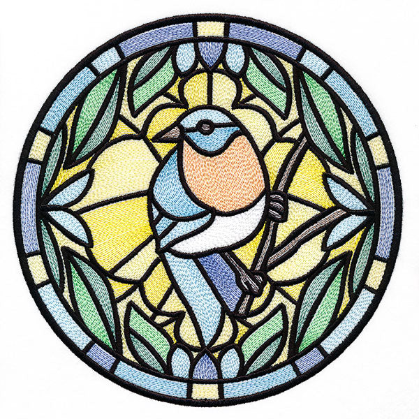Stained Glass Birds - Western Bluebird