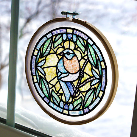 Stained Glass Birds - Western Bluebird