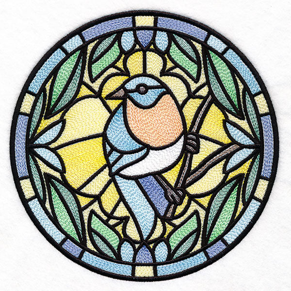 Stained Glass Birds - Western Bluebird