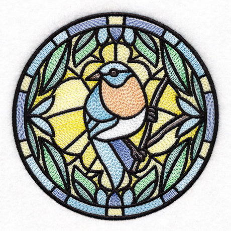 Stained Glass Birds - Western Bluebird