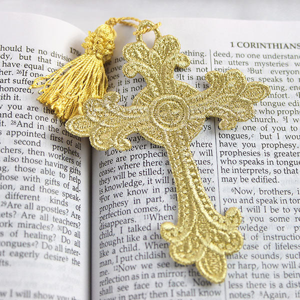 Textured with Grace Cross Bookmark (Lace)
