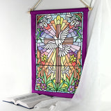 Cross & Dove Stained Glass Window Easter Scene 1