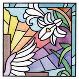 Cross & Dove Stained Glass Window Easter Scene 2