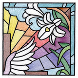 Cross & Dove Stained Glass Window Easter Scene 2