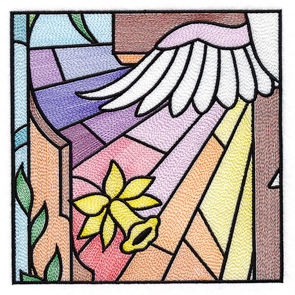 Cross & Dove Stained Glass Window Easter Scene 3