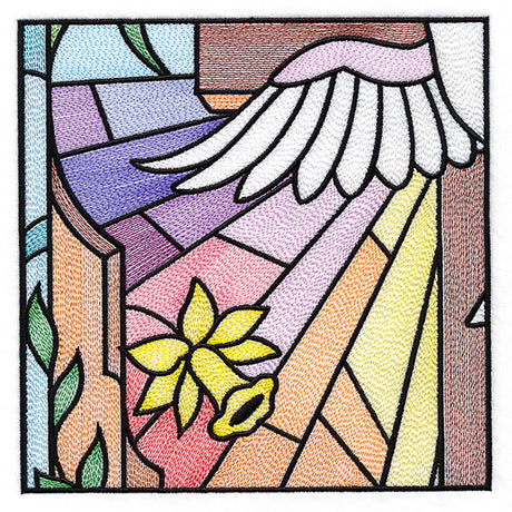 Cross & Dove Stained Glass Window Easter Scene 3