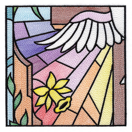 Cross & Dove Stained Glass Window Easter Scene 3