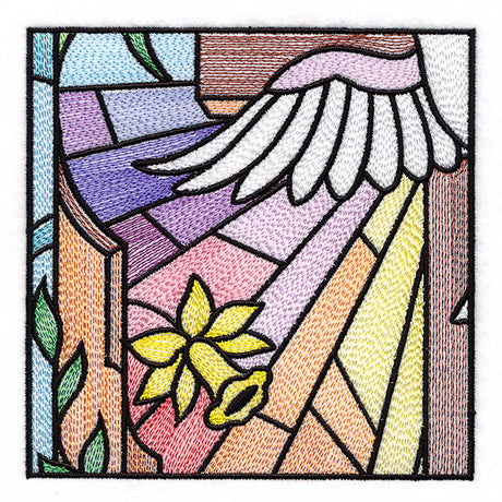 Cross & Dove Stained Glass Window Easter Scene 3