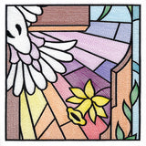 Cross & Dove Stained Glass Window Easter Scene 4