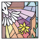 Cross & Dove Stained Glass Window Easter Scene 4