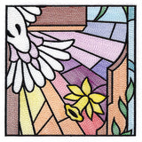 Cross & Dove Stained Glass Window Easter Scene 4
