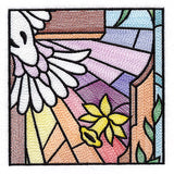 Cross & Dove Stained Glass Window Easter Scene 4