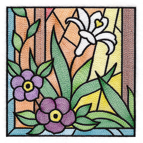 Cross & Dove Stained Glass Window Easter Scene 5