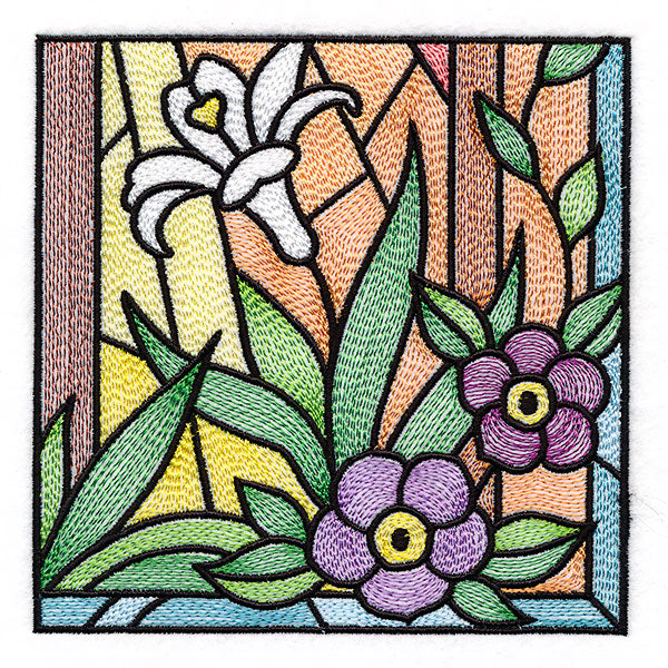 Cross & Dove Stained Glass Window Easter Scene 6