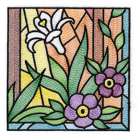 Cross & Dove Stained Glass Window Easter Scene 6