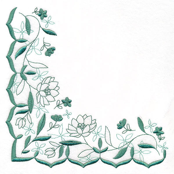 On the Edge of Beauty Floral Scallop Corner