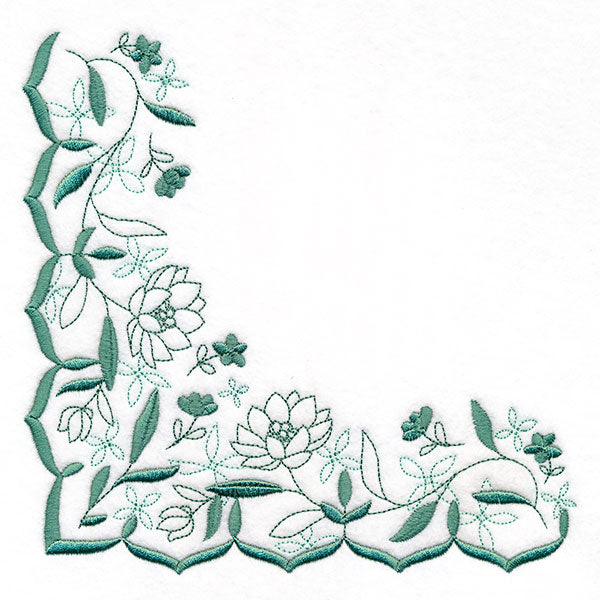 On the Edge of Beauty Floral Scallop Corner