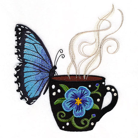 Spring Coffee Break Blue Morpho Butterfly