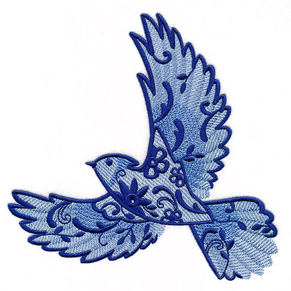 Flourishing Blue Jay in Flight – Embroidery Library