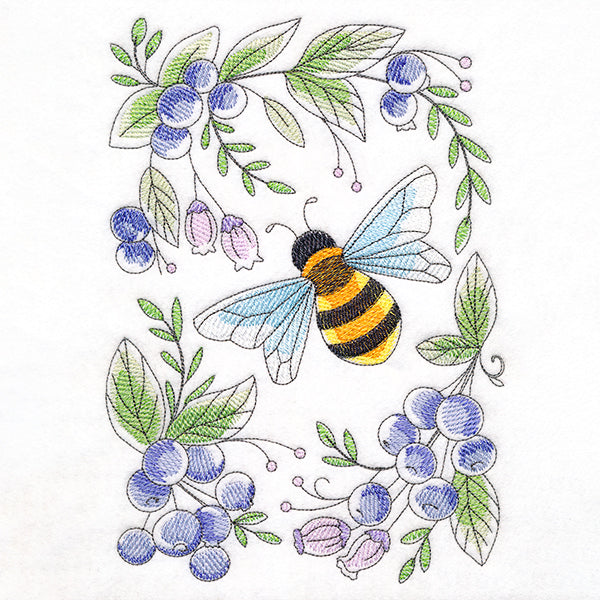 Buzzing Bee and Blueberries Feature