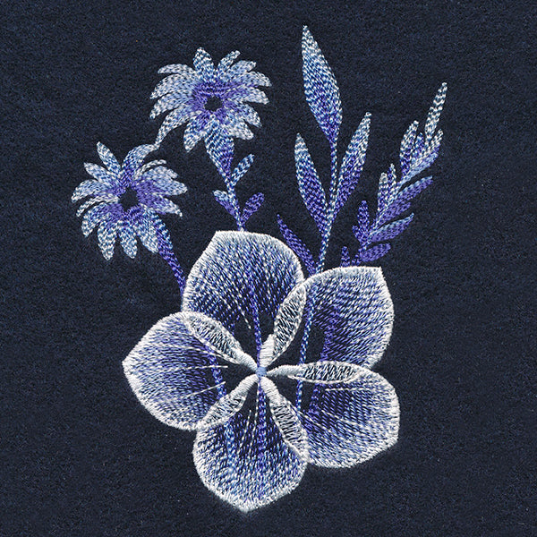 Stunning in Cyanotype Flowers Accent