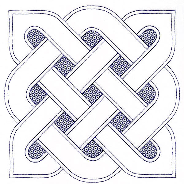 Shield Celtic Knotwork Square (Trapunto)