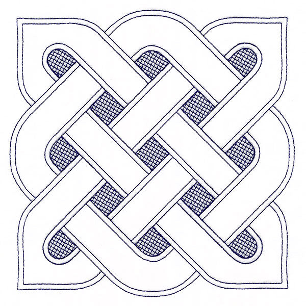 Shield Celtic Knotwork Square (Trapunto)