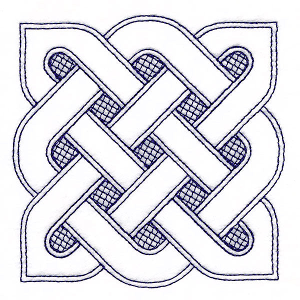 Shield Celtic Knotwork Square (Trapunto)