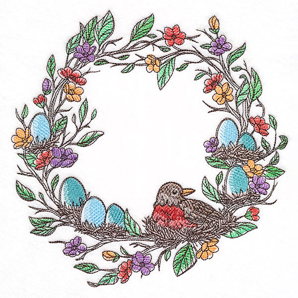 From Easter to Spring Robin & Eggs Wreath