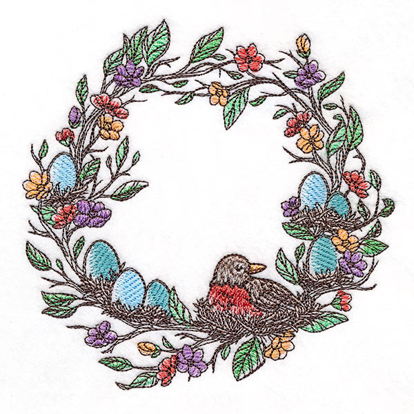 From Easter to Spring Robin & Eggs Wreath
