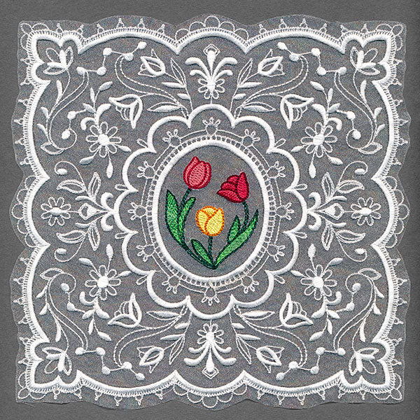 Dainty Tulips Doily (Organza)