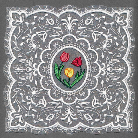 Dainty Tulips Doily (Organza)
