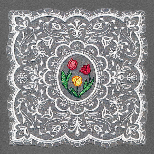 Dainty Tulips Doily (Organza)