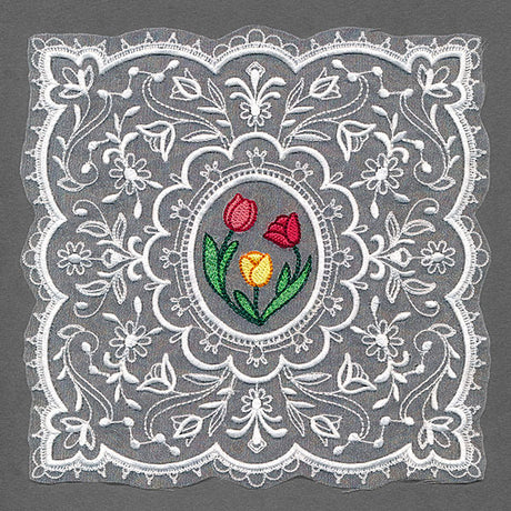 Dainty Tulips Doily (Organza)