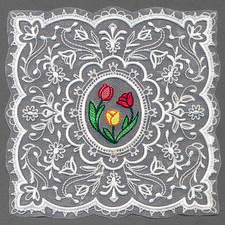 Dainty Tulips Doily (Organza)