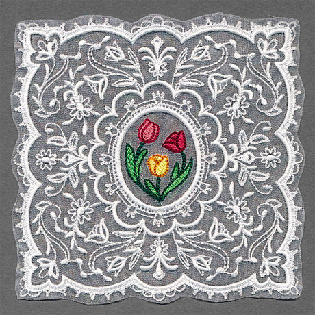 Dainty Tulips Doily (Organza)