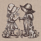 Sweet Nostalgia Sunbonnet Sue & Fisherman Fred Scene
