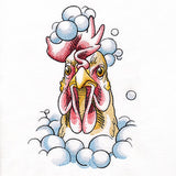 Covered in Bubbles Bathing Chicken