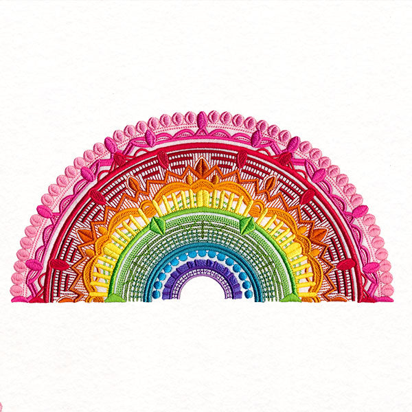 Texture and Rainbows Half Mandala