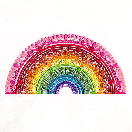 Texture and Rainbows Half Mandala