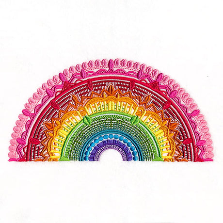 Texture and Rainbows Half Mandala