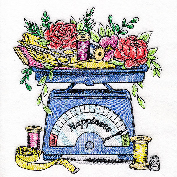 Blooms and Sewing Notions Happiness Scale