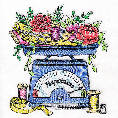 Blooms and Sewing Notions Happiness Scale