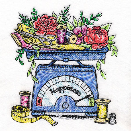 Blooms and Sewing Notions Happiness Scale