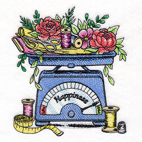 Blooms and Sewing Notions Happiness Scale