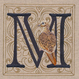 For the Love of Birds Square - Letter M and Mourning Dove