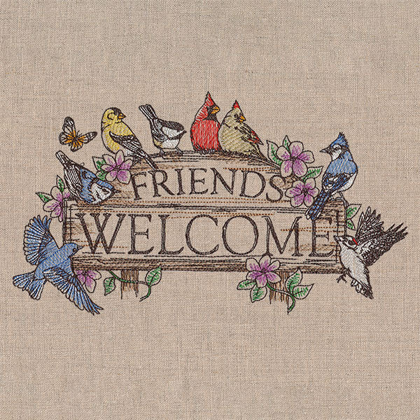 Welcome Friends Neighborhood Birds Sign